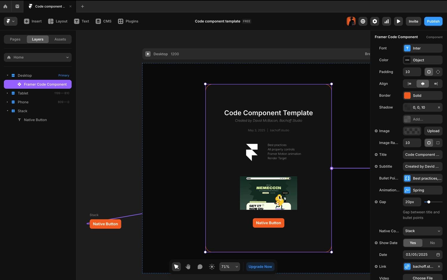 Framer Code Component Template
