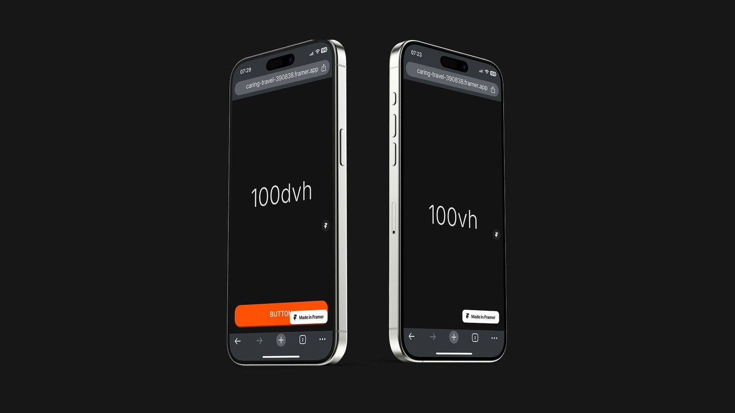 Fix Mobile Layout Issues in Framer with 100dvh and 100svh